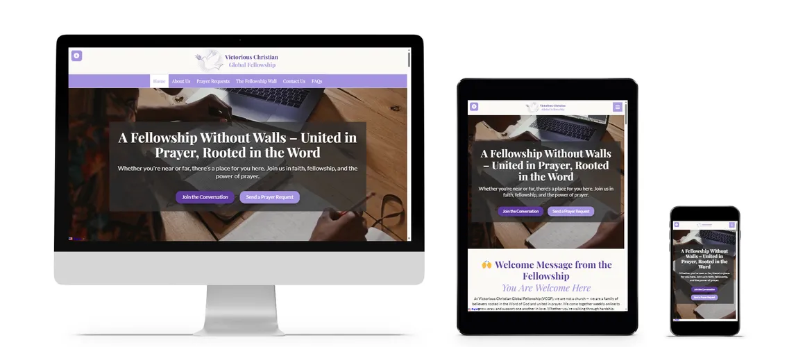 Responsive Victorious Christian Global Fellowship website